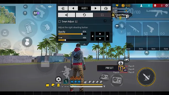 Best Free Fire Controls and HUD Settings